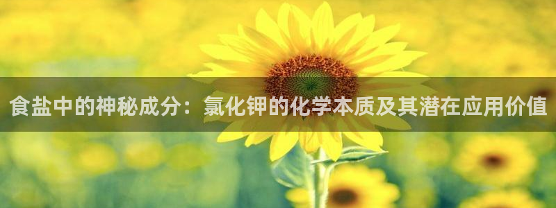 威九国际精：食盐中的神秘成分：氯化钾的化学本质及其潜在应用价